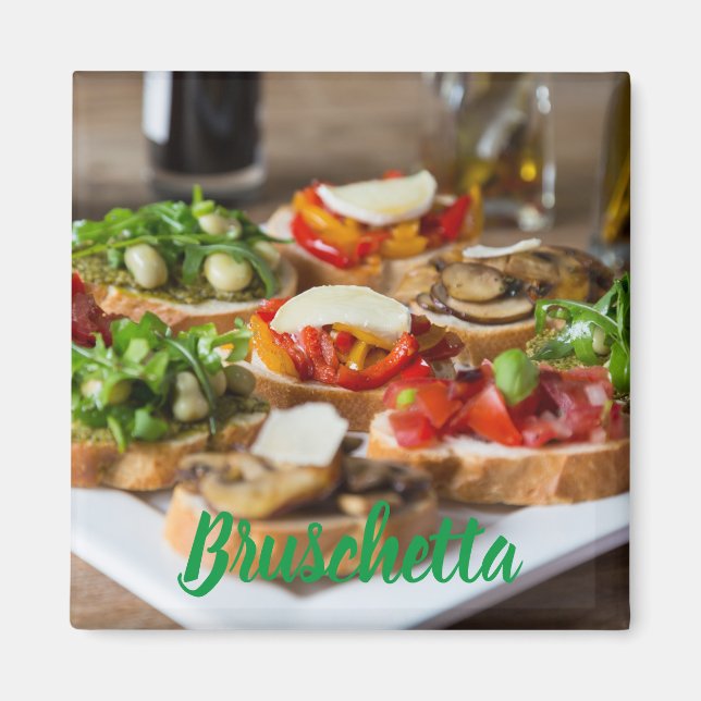 Aimant Bruschetta Antipasti aux haricots et arugula, (Devant)