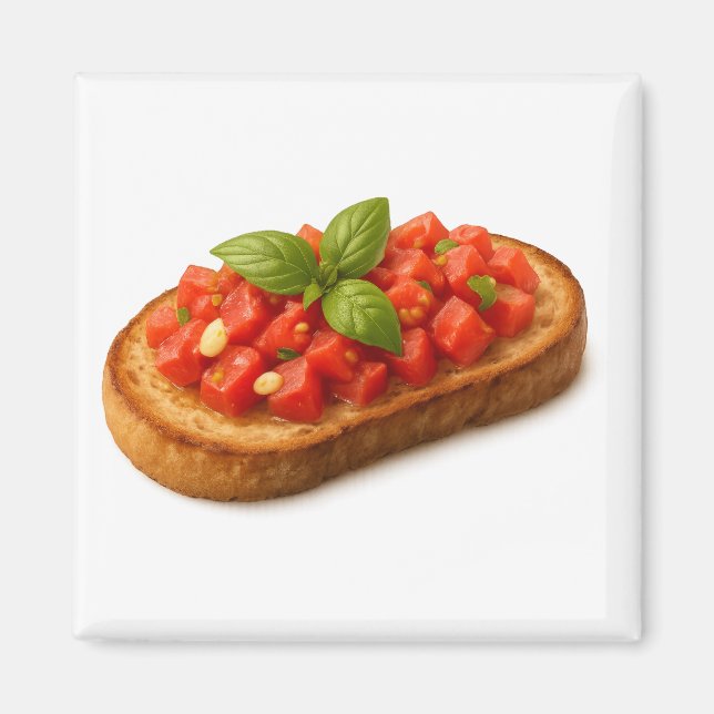 Aimant Bruschetta Tomatoes Basil Garlic Olive Oil (Devant)