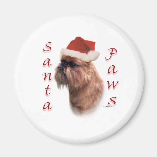 Aimant Bruxelles Griffon Père Noël Paws (Devant)