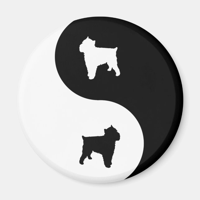 Aimant Bruxelles Griffon Yin Yang (Devant)