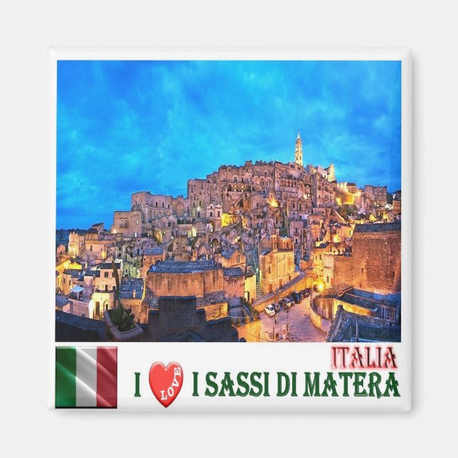 Aimant BSL018 MATERA Les Sassi de Matera I Love, Frigo (Devant)
