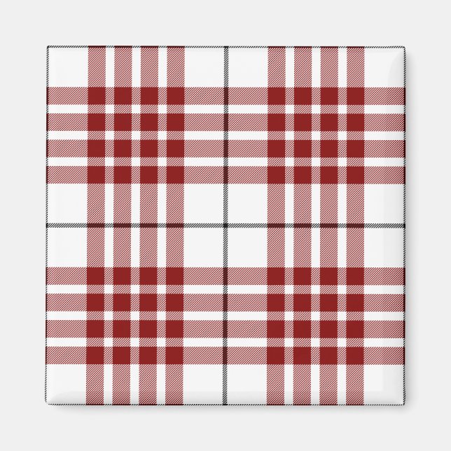 Aimant Buchanan tartan rouge blanc plaid (Devant)