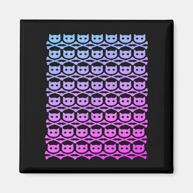 Aimant Buddycatafk partout crâne fondu rose foncé  (Devant)