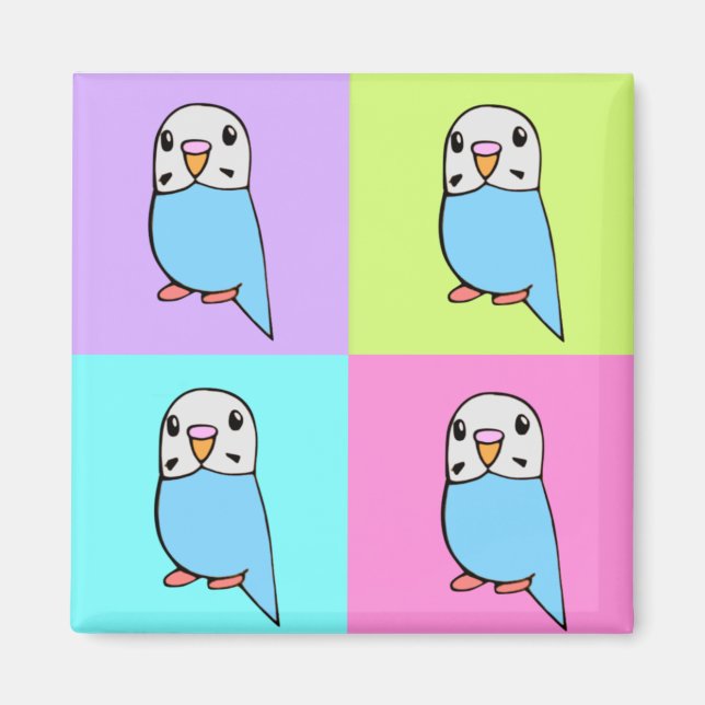 Aimant Budgies Art Pop (Devant)
