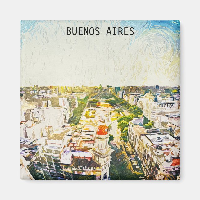 Aimant Buenos Aires Argentine Painting (Devant)