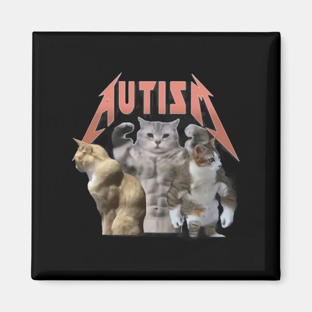 Aimant Buff Cats Autism meme (Devant)