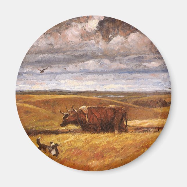 Aimant Buffalo Bones labourés par Harvey Thomas Dunn (Devant)