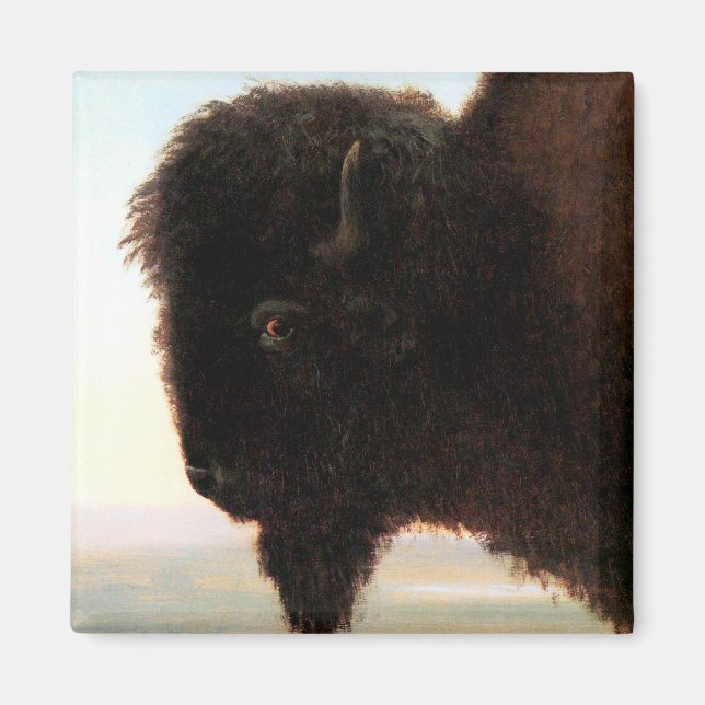 Aimant Buffalo Head Art Albert Bierstadt peinture de biso (Devant)