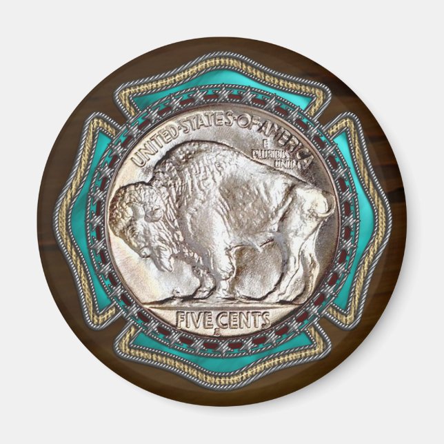 Aimant Buffalo Nickle de style occidental (Devant)