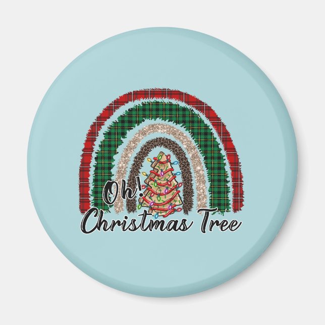 Aimant Buffalo Plaid & Empreinte de léopard Rainbow (2) (Devant)