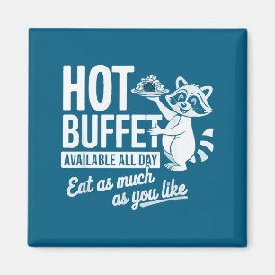 Aimant Buffet de ratons laveurs disponible tout le jour A