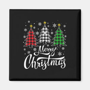 Aimant Buffle de Noël Plaid Rouge Blanc Vert Noël