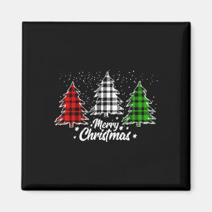 Aimant Buffle de Noël Plaid Rouge Blanc Vert Noël