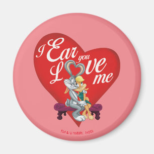 Aimant BUGS BUNNY™ & Lola Bunny - Je t'entends qui m'aime