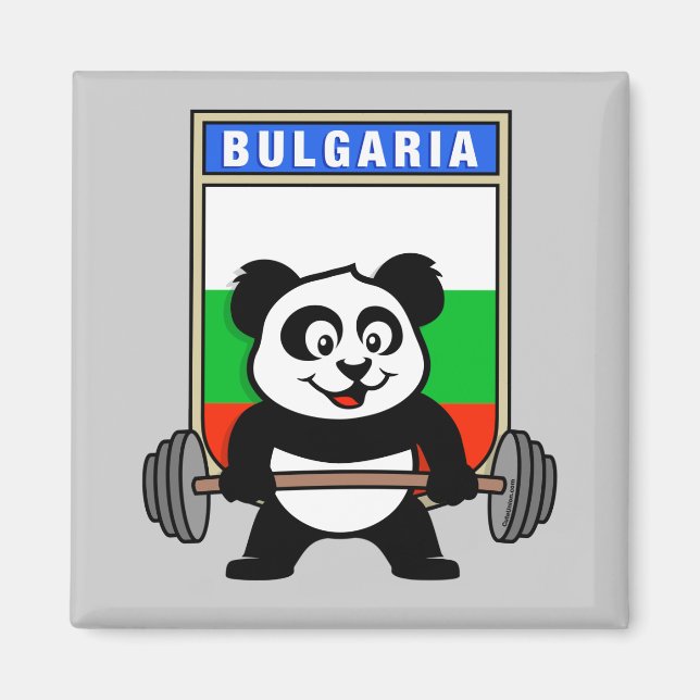 Aimant Bulgarie Panda d'haltérophilie (Devant)