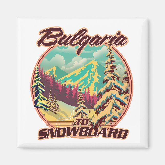 Aimant Bulgarie pour faire du snowboard (Devant)