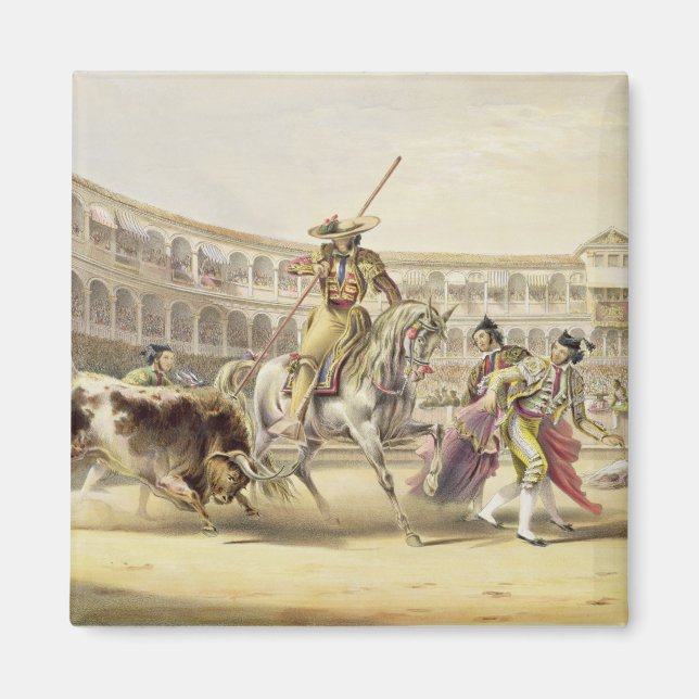 Aimant Bull Charging a Picador, 1865 (litho couleur) (Devant)