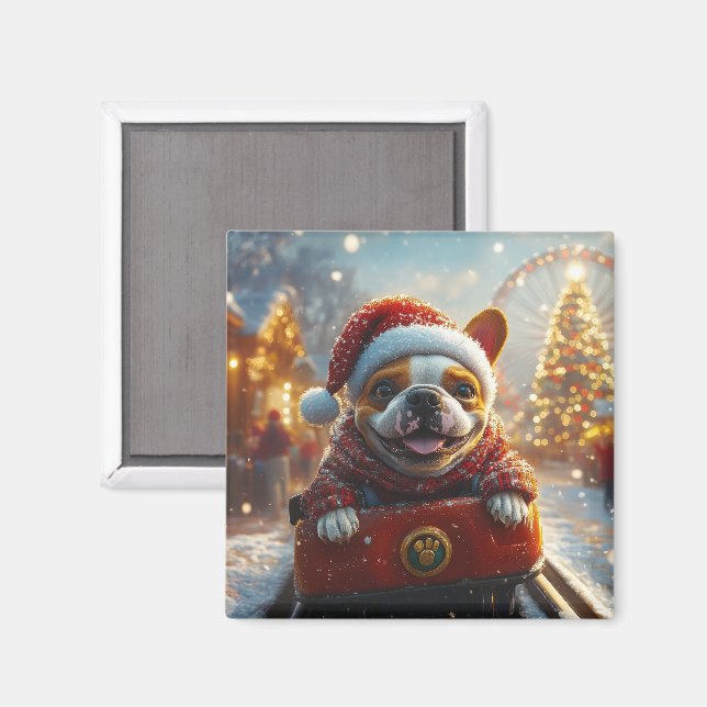 Aimant Bull Terrier Chien Noël (Recto/Verso)