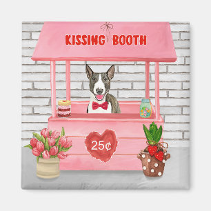 Aimant Bull Terrier Chien Valentine's Day Kissing Booth