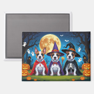 Aimant Bull Terrier Chiens Citrouille Halloween Funny