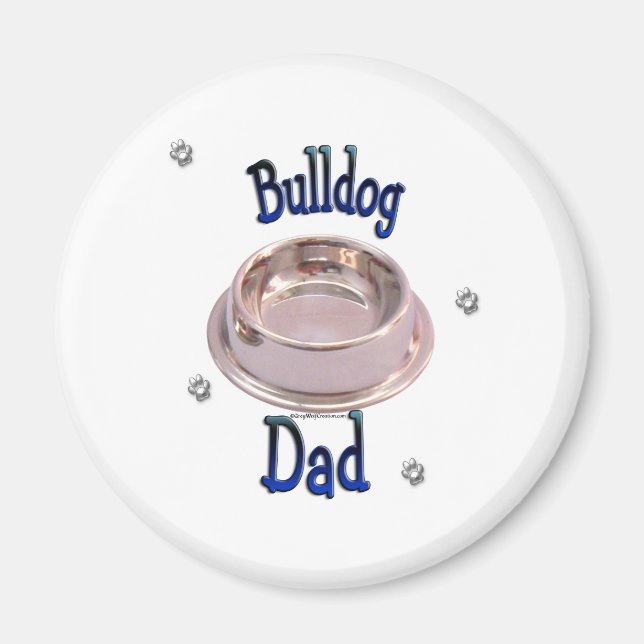 Aimant Bulldog Dad - Customisé (Devant)
