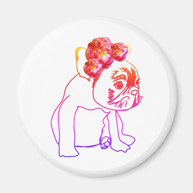 Aimant Bulldog Français Chien Chien Chien Chien Doux Magn (Devant)