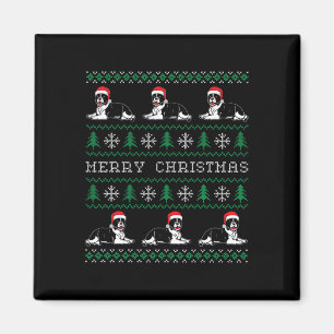 Aimant Bulldog Joyeux Noël Famille Drôle Laid Noël