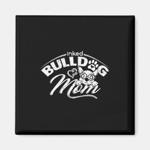 Aimant Bulldog Maman Tattoos Vieux anglais Bulldog Maman