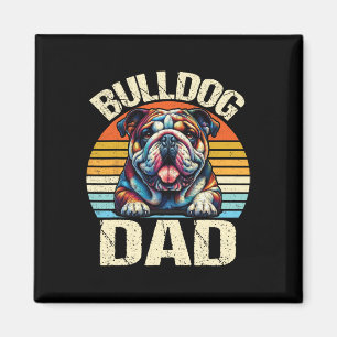 Aimant Bulldog papa Amoureux de les chiens Fête des pères