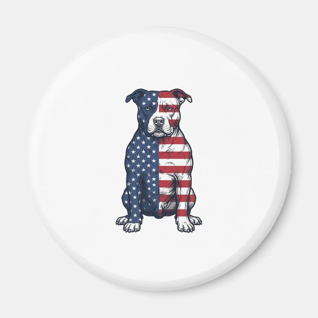 Aimant Bulldog Patriotique Gravure Vintage Design Vectori (Devant)