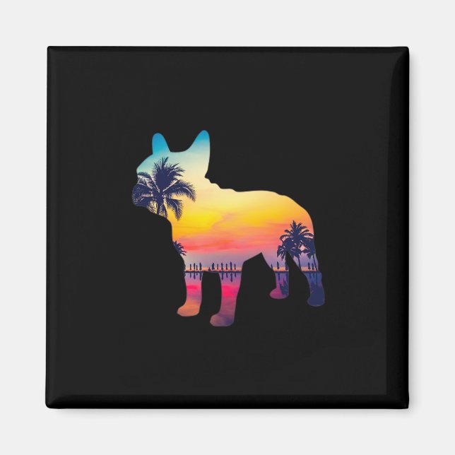Aimant Bulldog Sunset Design  (Devant)