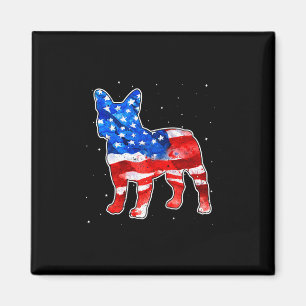 Aimant Bulldog Tie Dye Drapeau Américain Patriotique 4 Ju