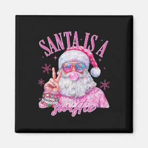 Aimant Bulle de Noël Santa Pink Sungles est un Père Noël