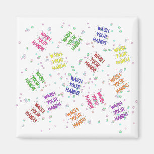 Aimant Bulles de Lavage des Mains Motif Multicolore