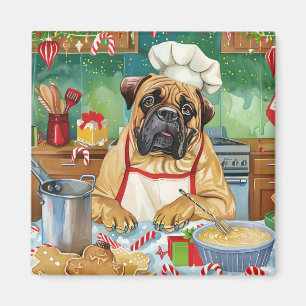 Aimant Bullmastiff Fête Baking : Noël festif