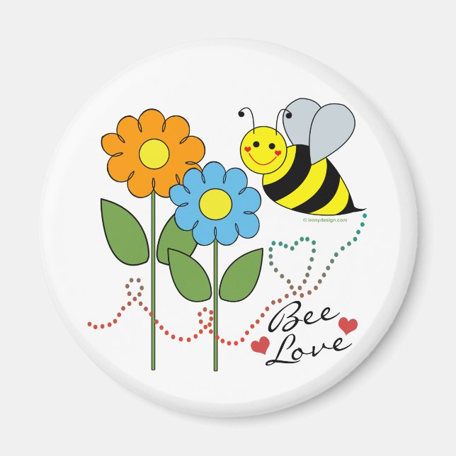 Aimant Bumble Abee Avec Fleurs Abee Aimer (Devant)