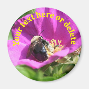 Aimant Bumble Bee Rose Fleur Personnalisée Nature