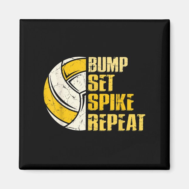 Aimant Bump Set Spike Répéter Volleyball Fun (Devant)