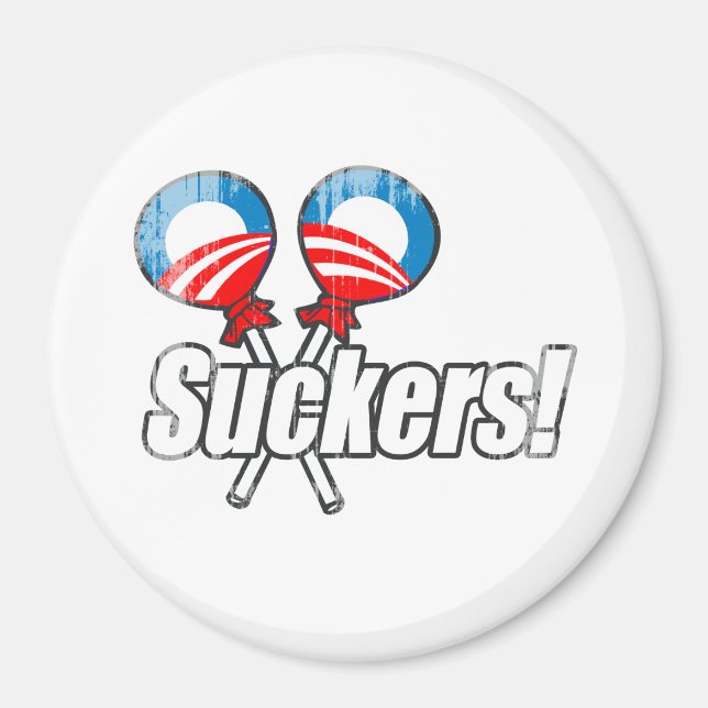 Aimant Bumpersticker anti-Obama - Suckers Faded.png (Devant)