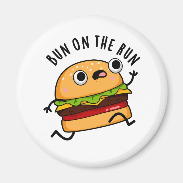 Aimant Bun Sur La Course Funny Burger Pun (Devant)