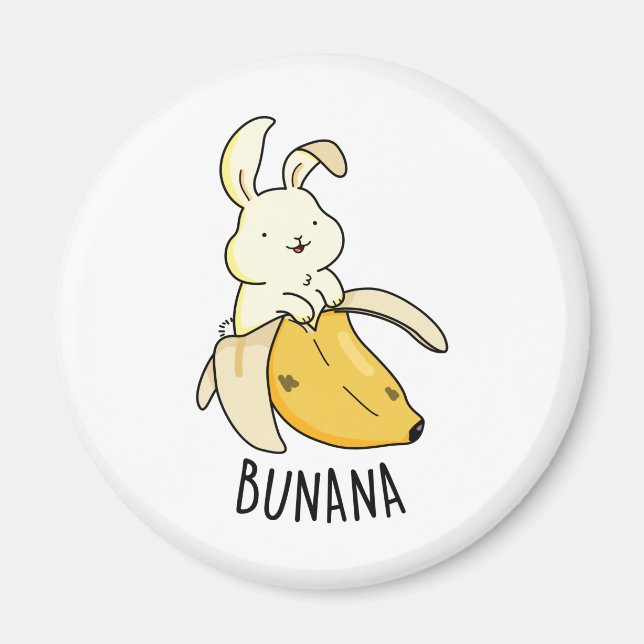 Aimant Bunana Drôle Lapin Dans Un Pun De Banane (Devant)