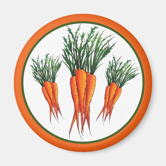 Aimant Bunch de carottes Orange Vegetable Veggie Garden (Devant)