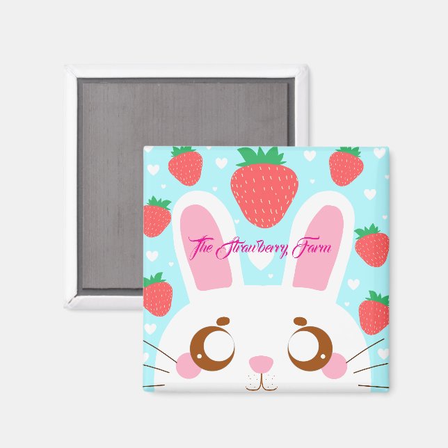 Aimant Bunny aux fraises (Recto/Verso)