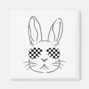 Aimant Bunny Ears Retro Sungles Funny Race Voiture de Pâq