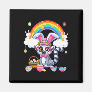 Aimant Bunny Lemur Pâques Chasse Oeufs Panier Ra coloré