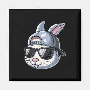 Aimant Bunny Pâques cool Avec Casquette Drôle Ados Garçon