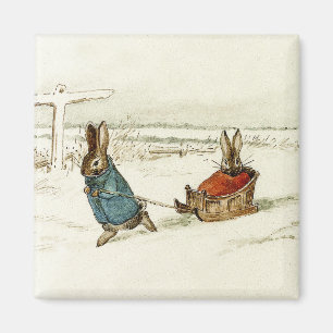 Aimant "Bunny Sleigh Ride" par Beatrix Potter