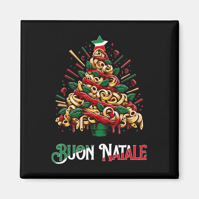 Aimant Buon natale italie pâtes noël arbre xmas (Devant)