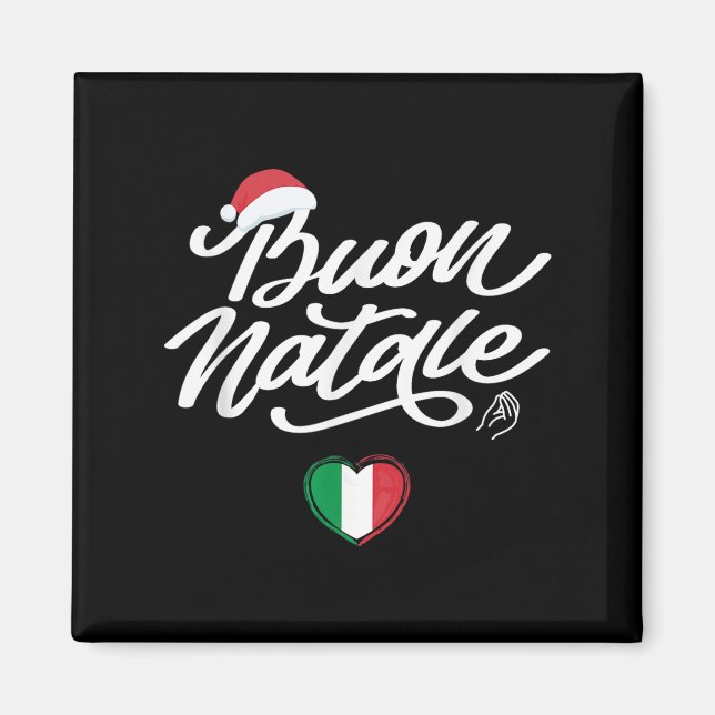 Aimant Buon Natale Italienne Famille Noël, Italie Fierté (Devant)
