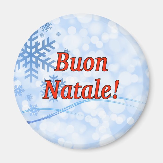 Aimant Buon Natale ! Joyeux Noël en italien rf (Devant)